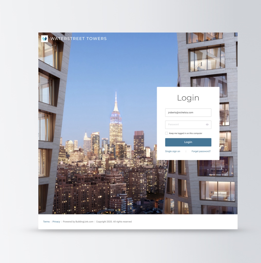 Refreshed BuildingLink interface showing modern design