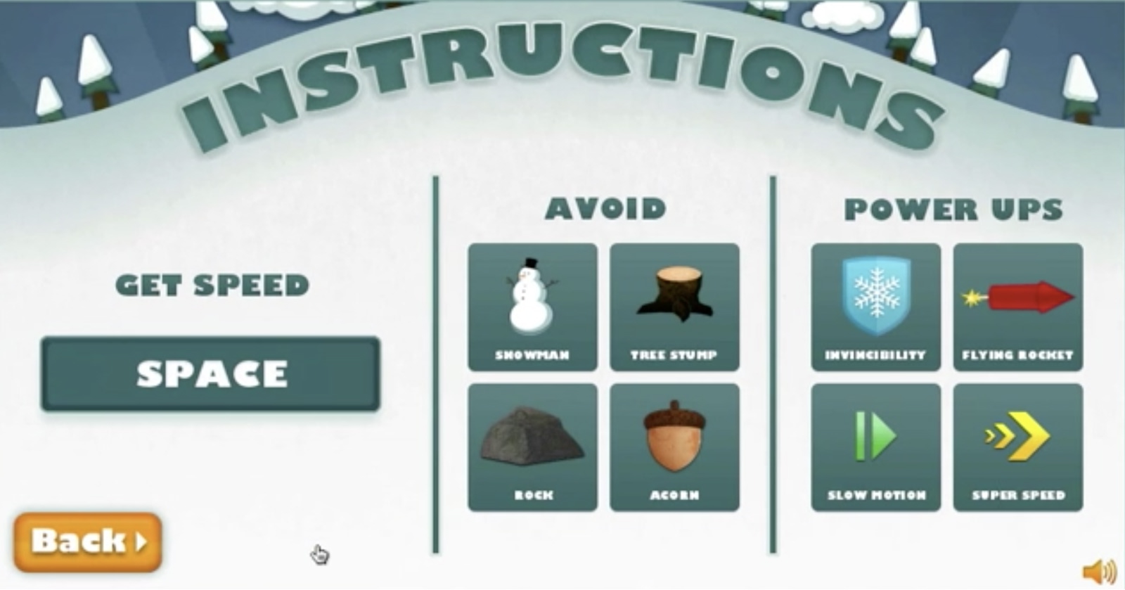 FOX Downhill Racers game instructions screen