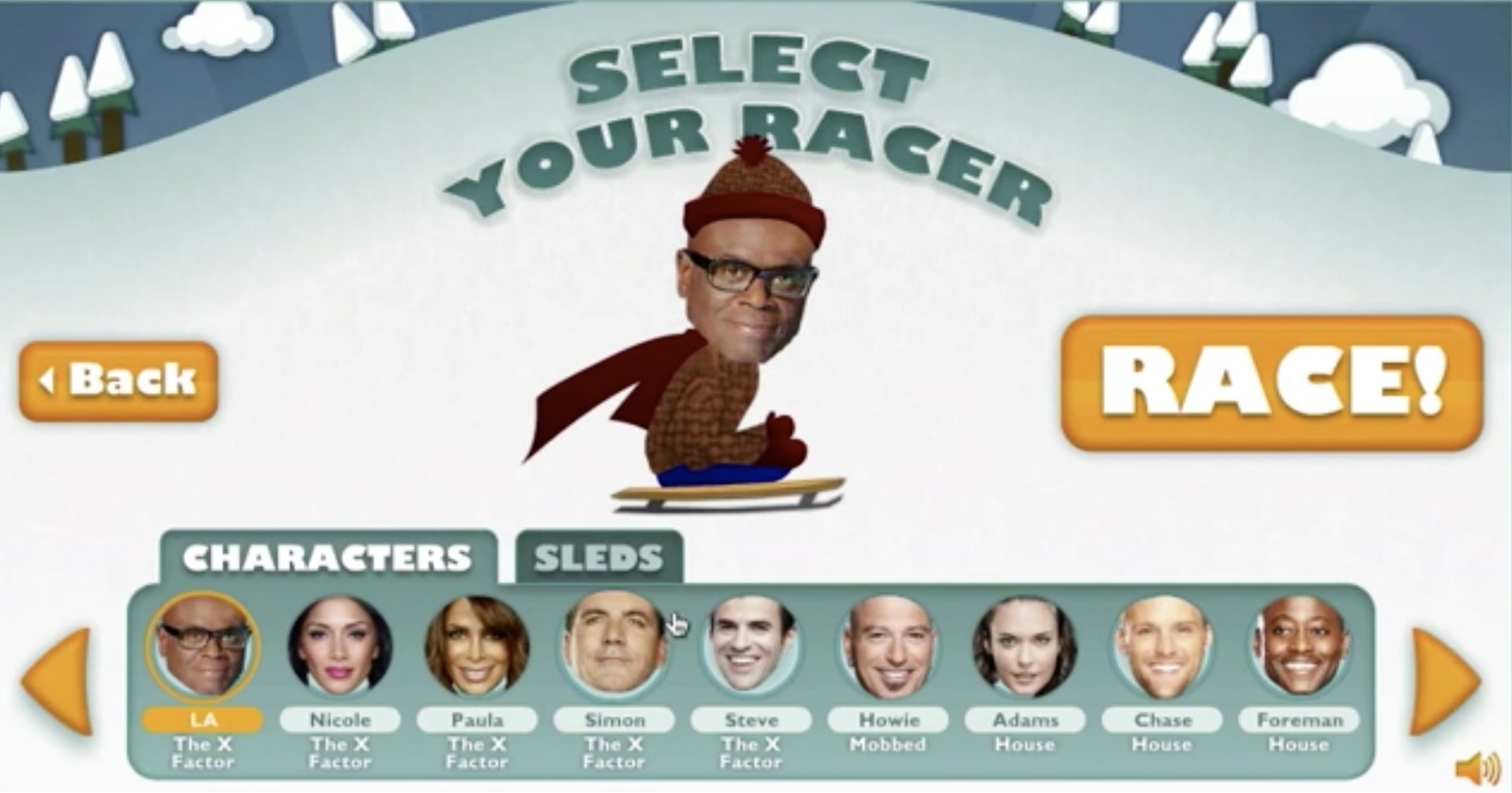 FOX Downhill Racers character selection