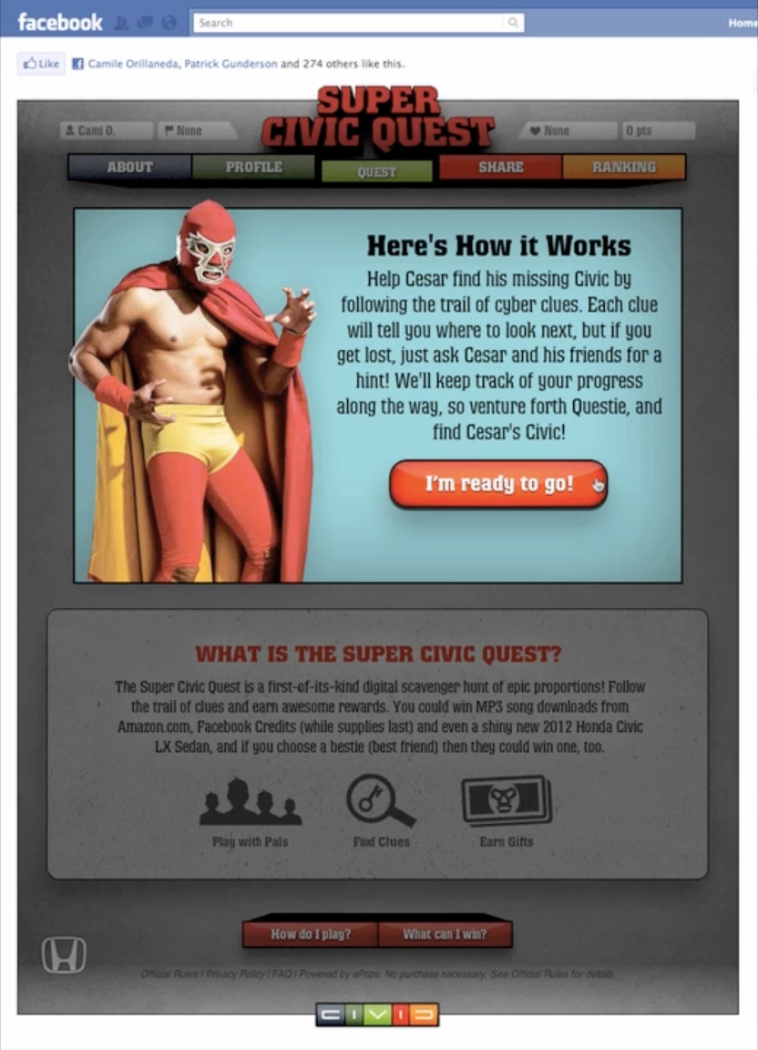 Honda Super Civic Quest mechanics and gameplay explanation