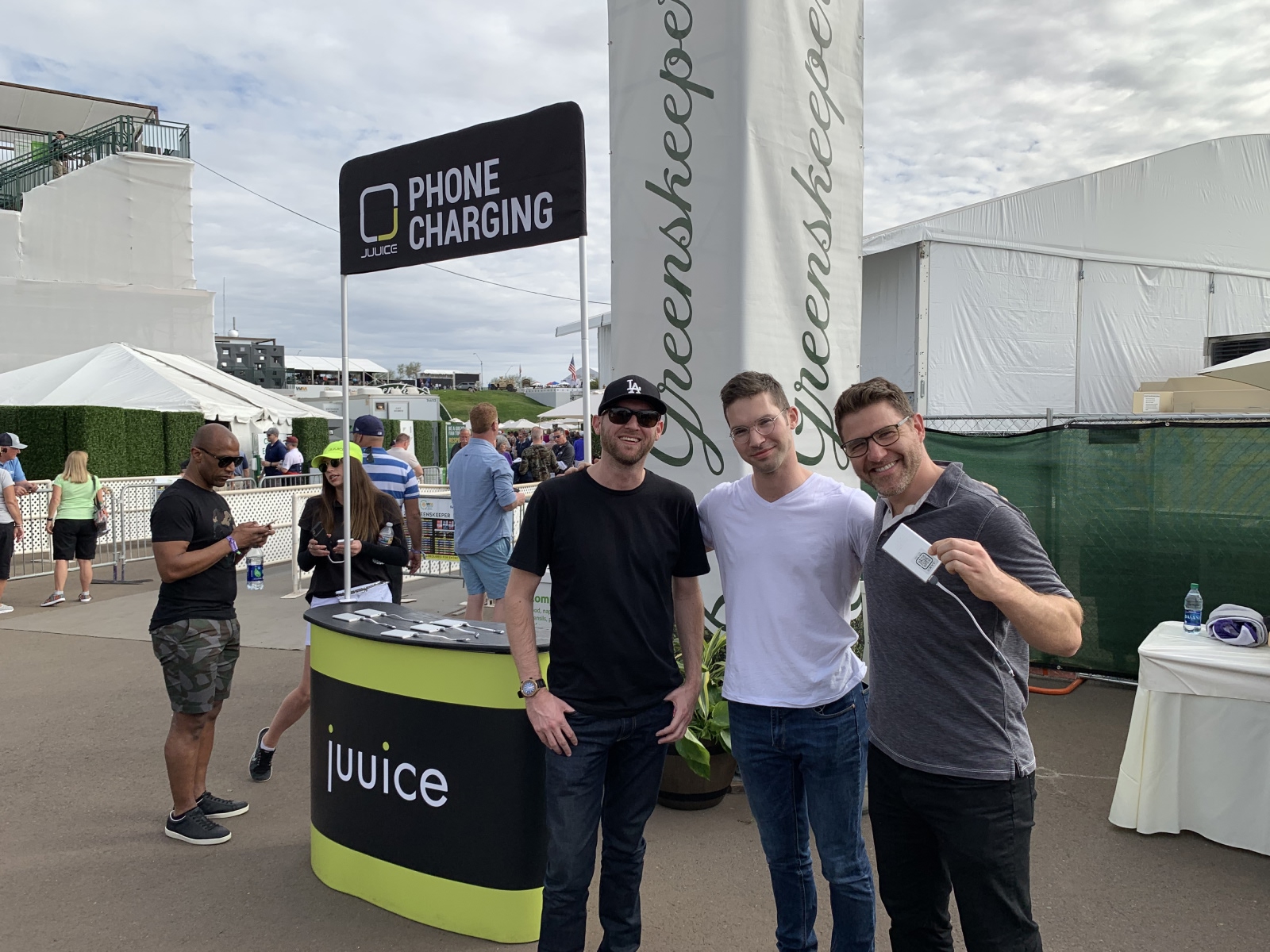 Juuice charging kiosks positioned across the Phoenix Open golf course