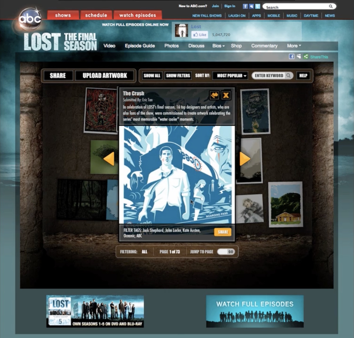 Lost Fan Art Wall detailed artwork view