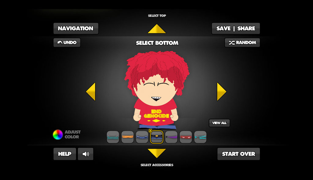 South Park Avatar Creator hair customization options